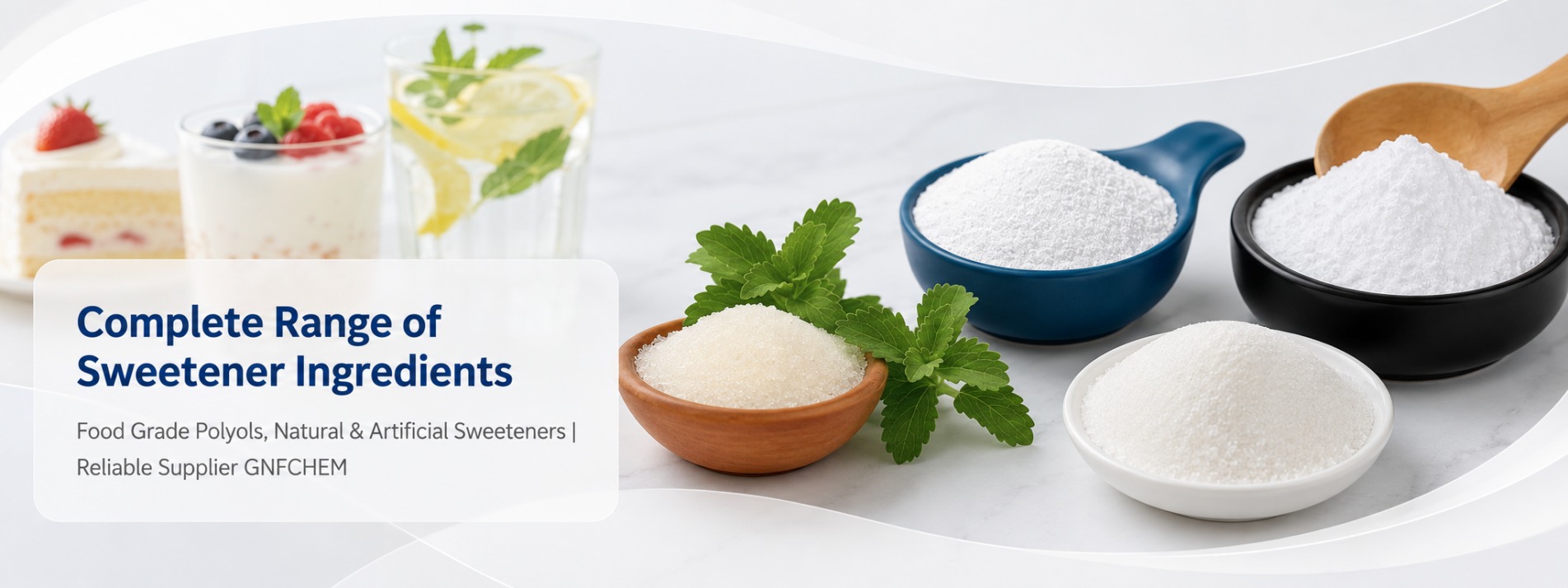 Gama completa de ingredientes adoçantes